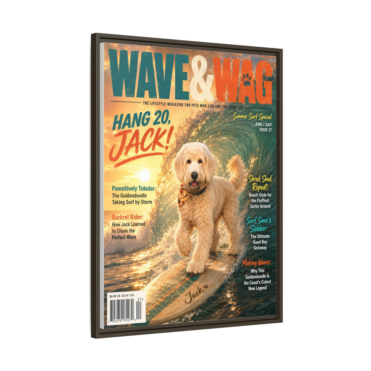 Wave & Wag Custom Pet Framed Canvas