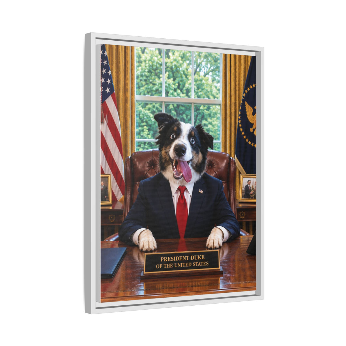 President Custom Pet Framed Canvas