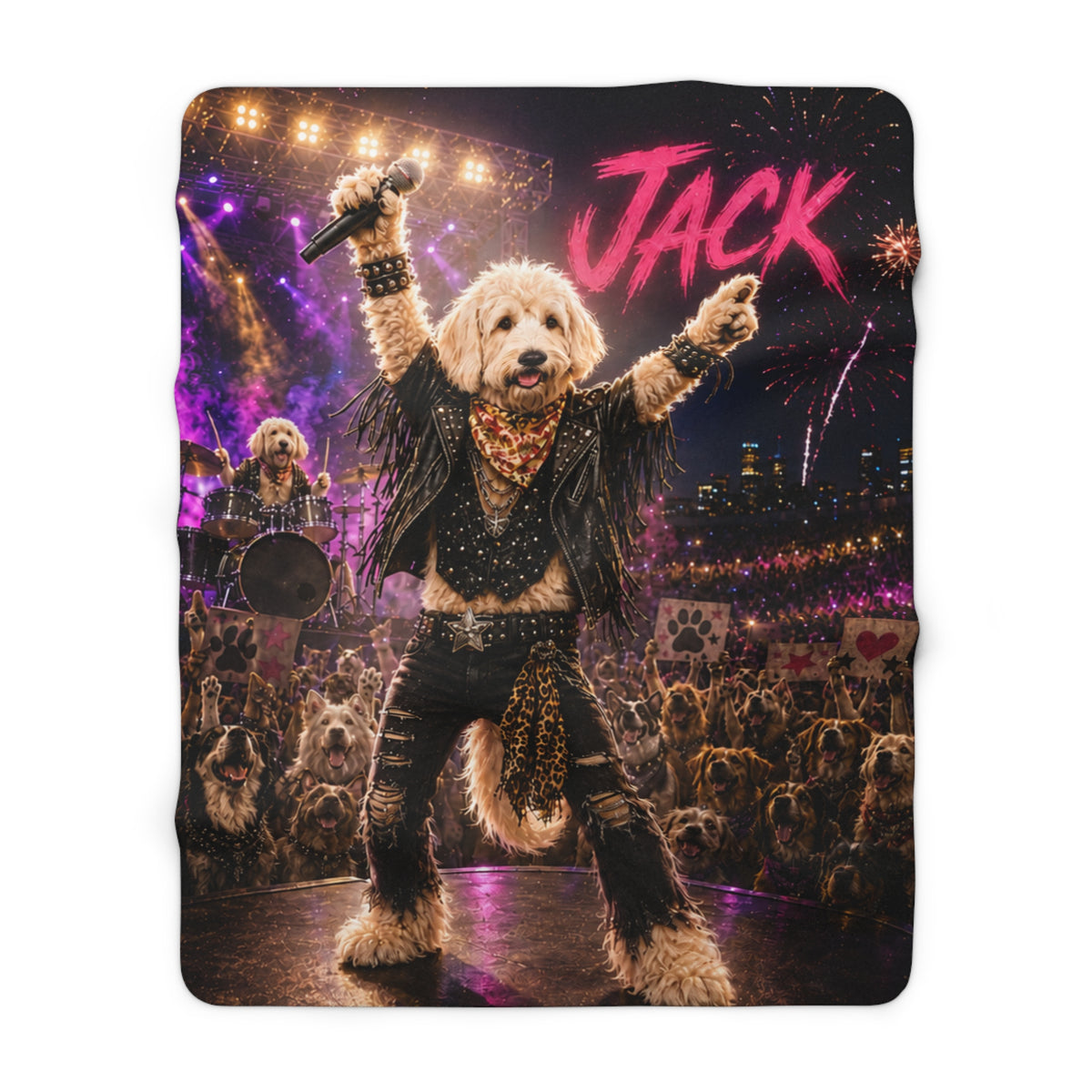 Rockstar Custom Pet Sherpa Blanket