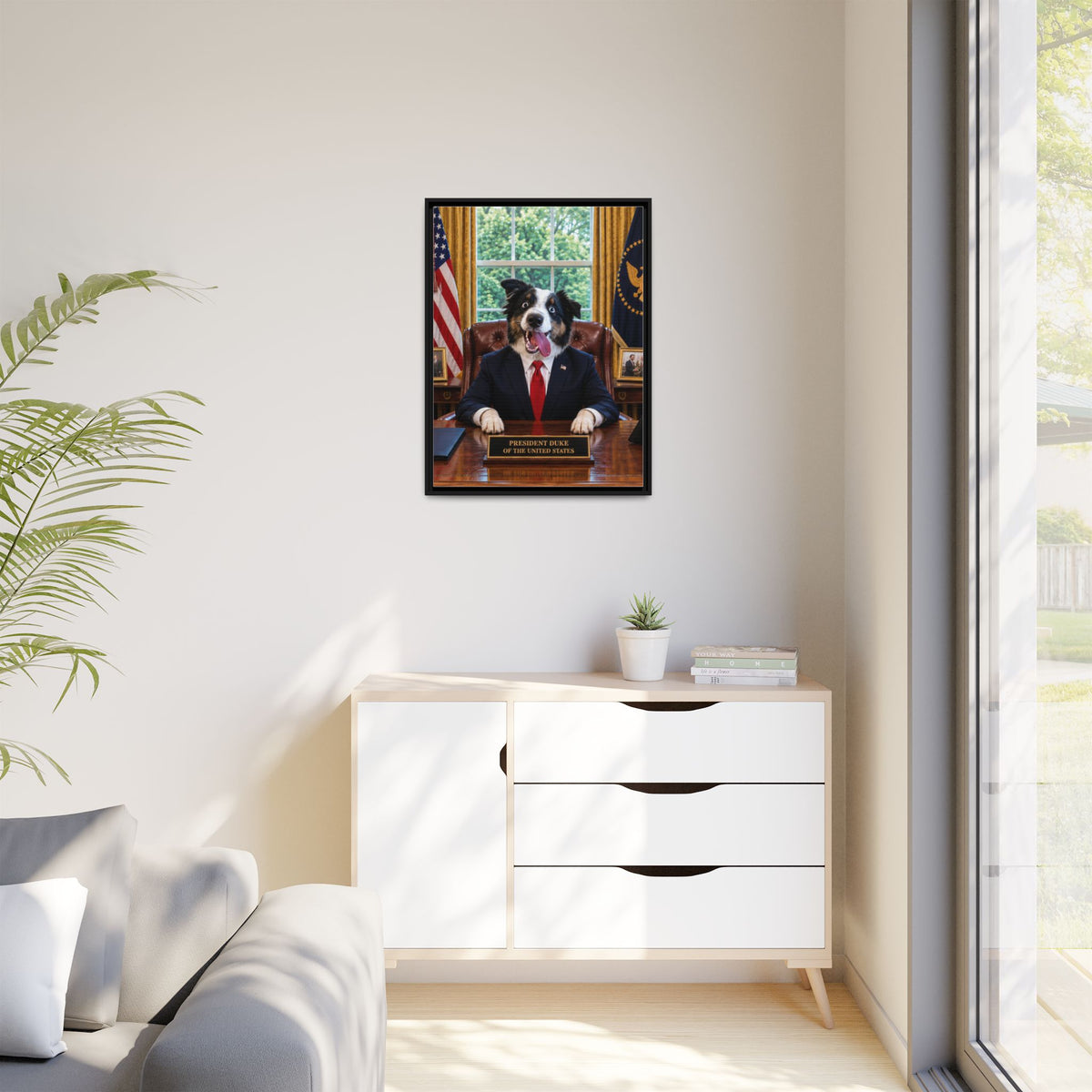 President Custom Pet Framed Canvas