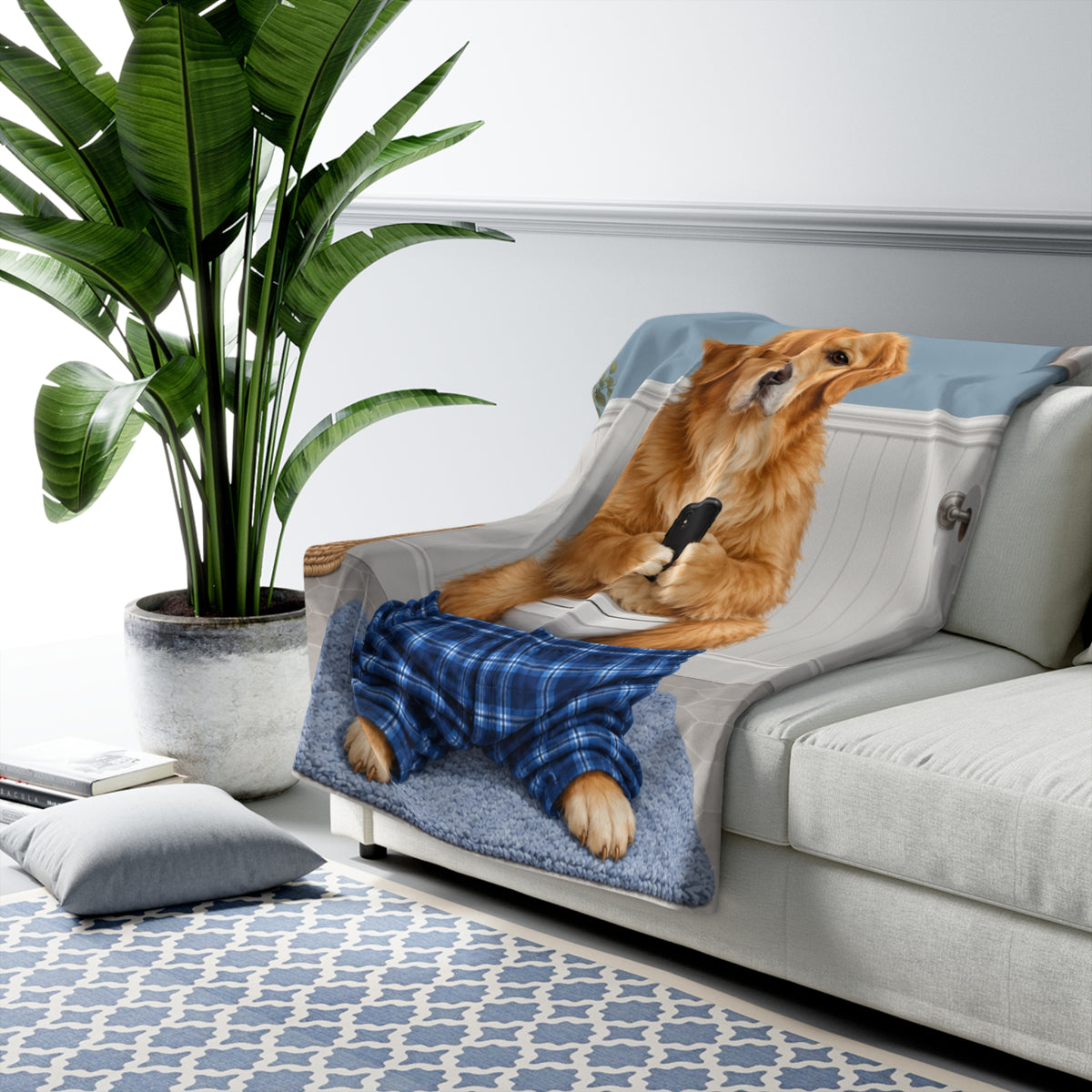 Sit & Scroll Custom Pet Sherpa Blanket