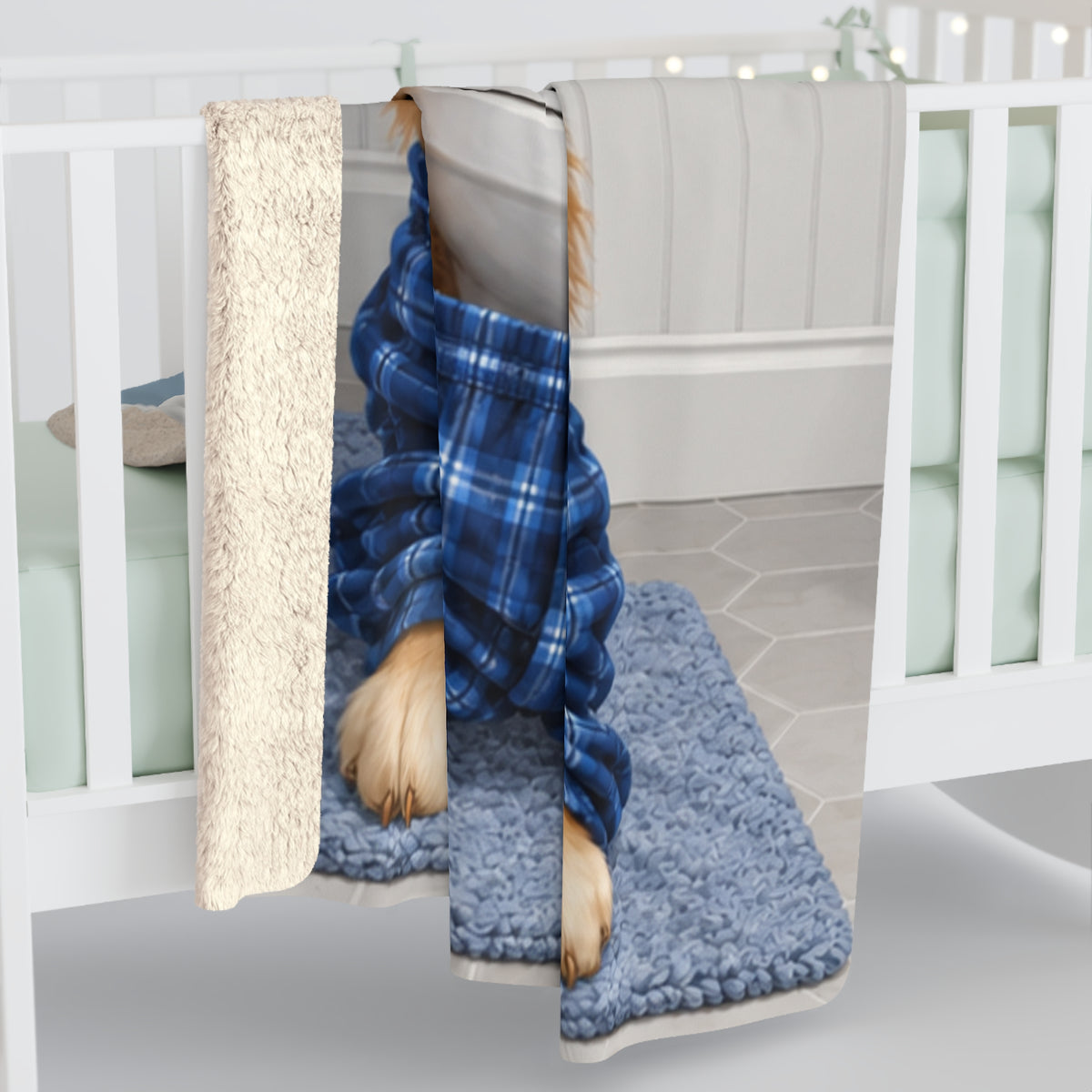 Sit & Scroll Custom Pet Sherpa Blanket