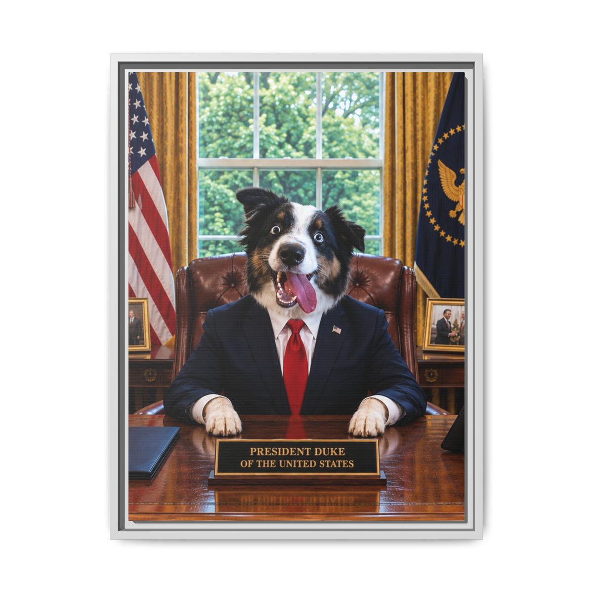 President Custom Pet Framed Canvas