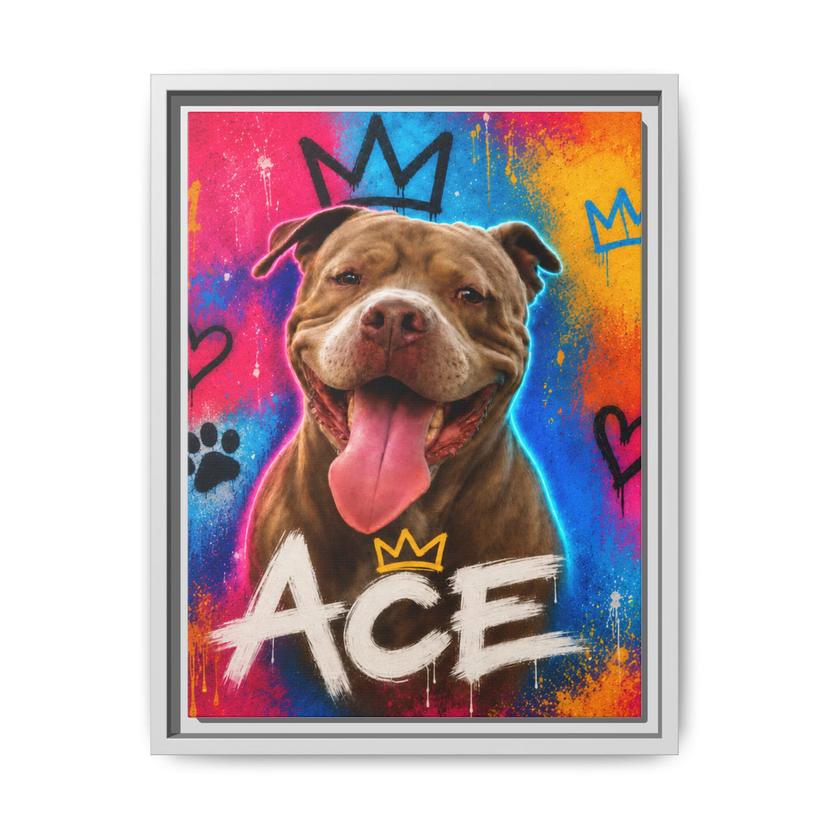 Street Art Custom Pet Framed Canvas