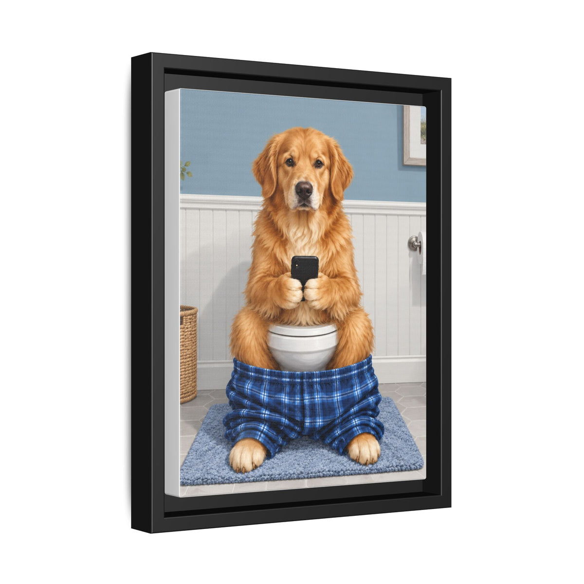Sit & Scroll Custom Pet Framed Canvas