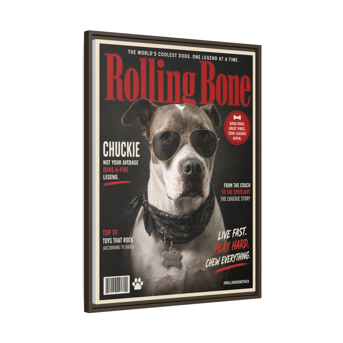 Rolling Bone Magazine Custom Pet Framed Canvas