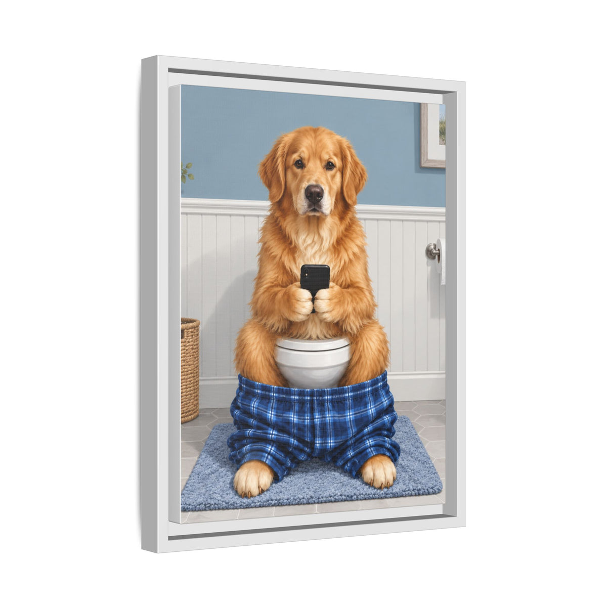 Sit & Scroll Custom Pet Framed Canvas