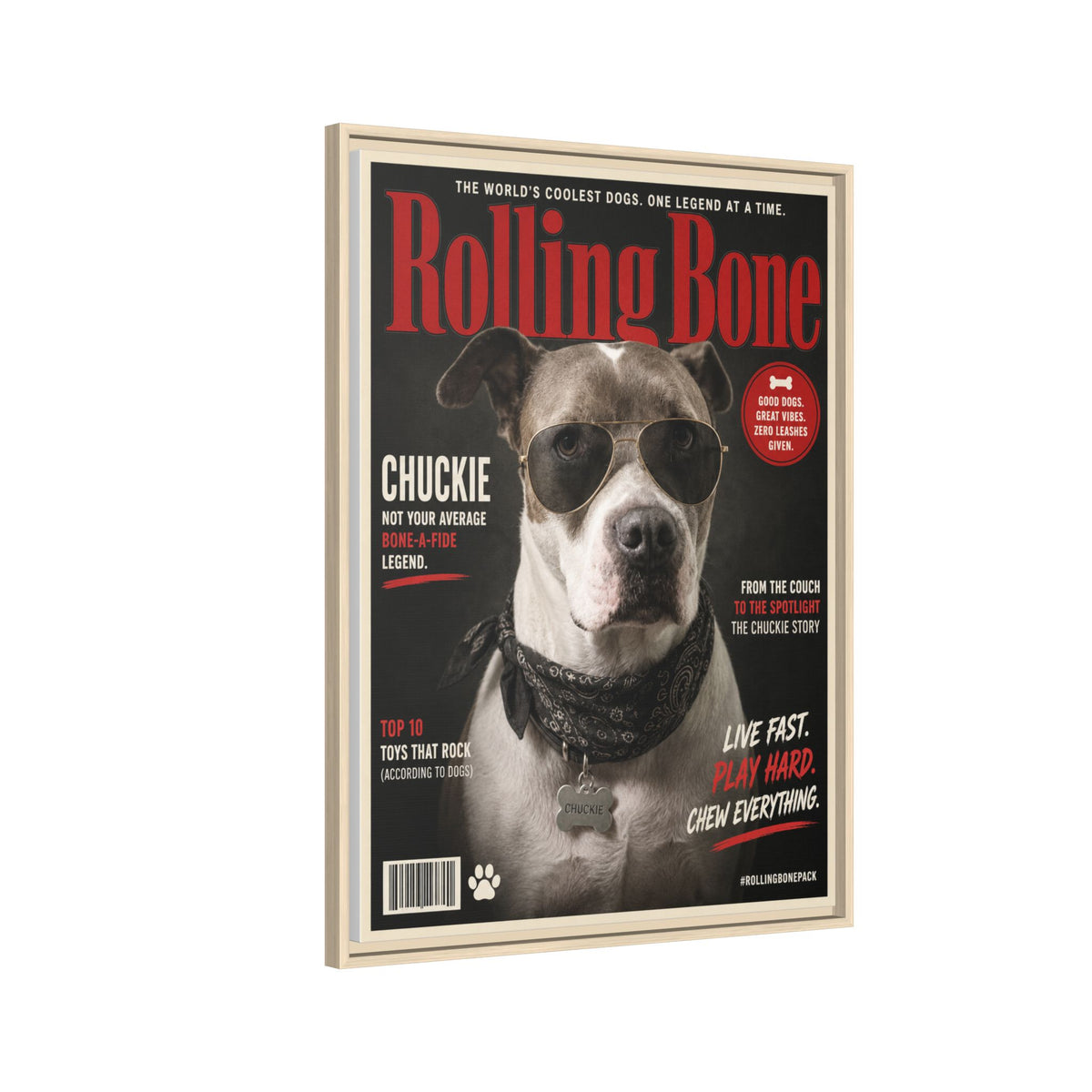 Rolling Bone Magazine Custom Pet Framed Canvas