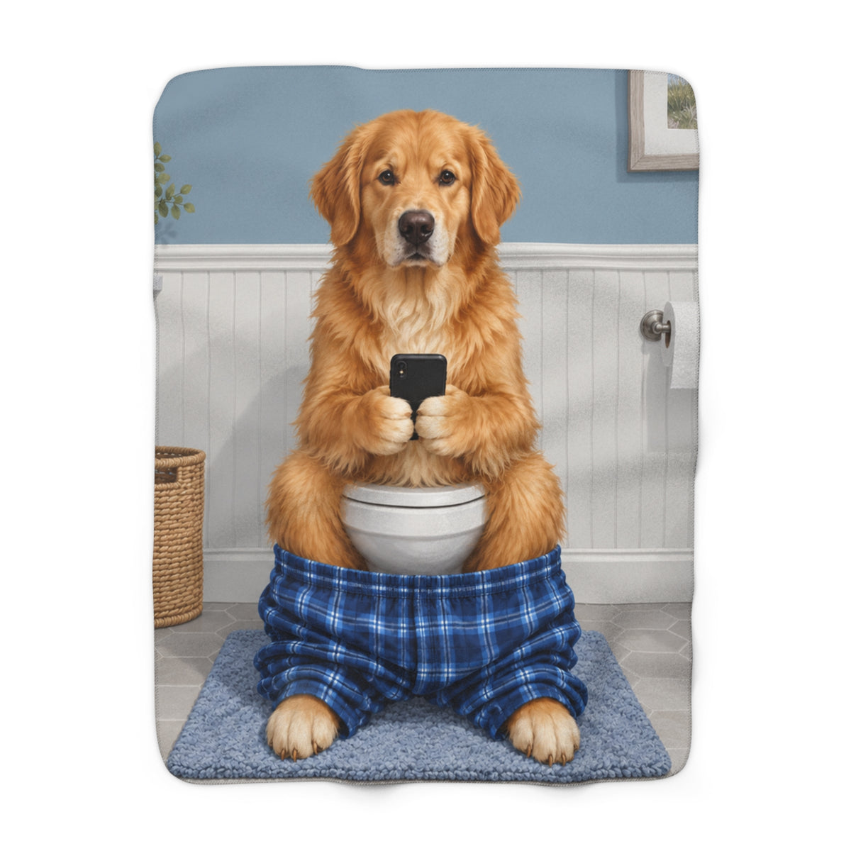 Sit & Scroll Custom Pet Sherpa Blanket