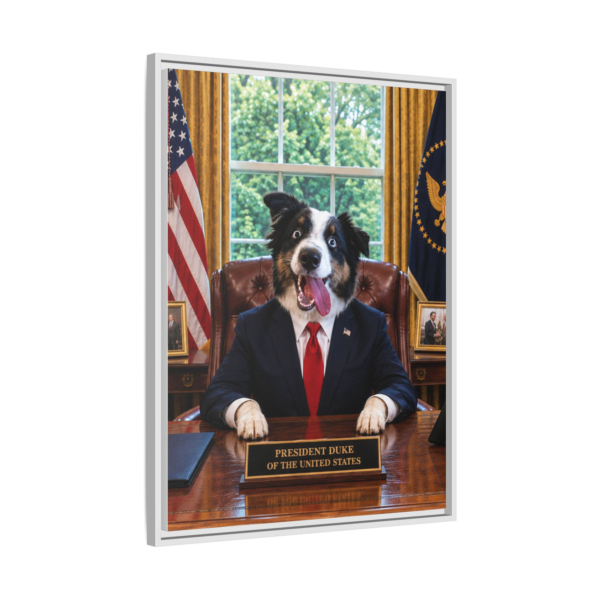 President Custom Pet Framed Canvas