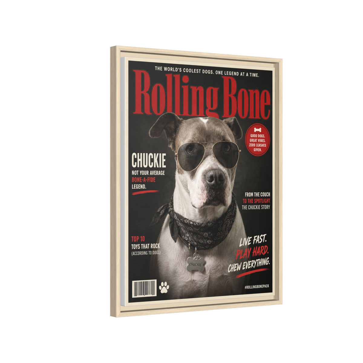 Rolling Bone Magazine Custom Pet Framed Canvas