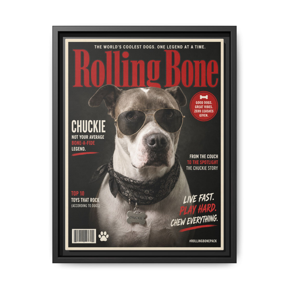 Rolling Bone Magazine Custom Pet Framed Canvas
