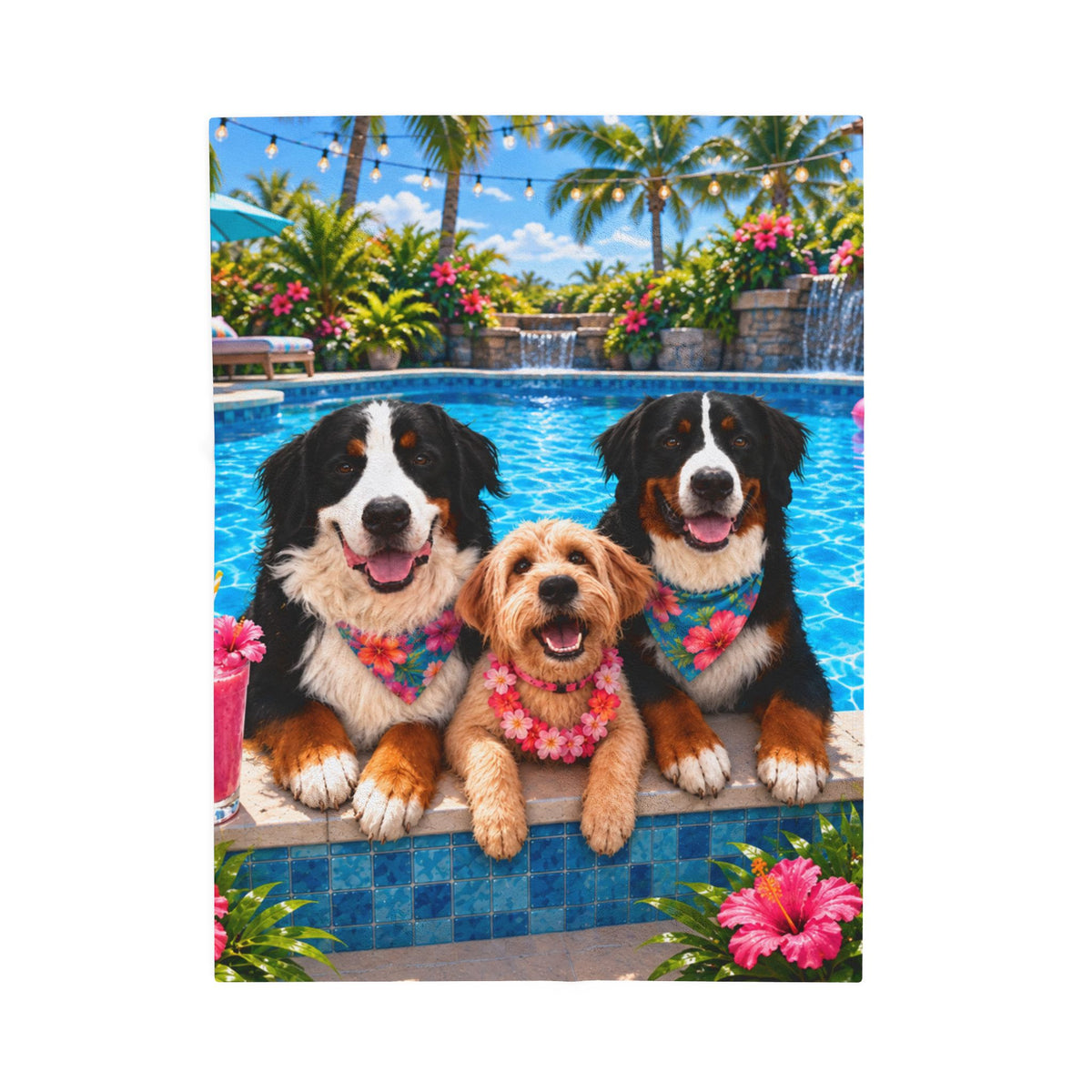Pool Pawty Custom Pet Blanket