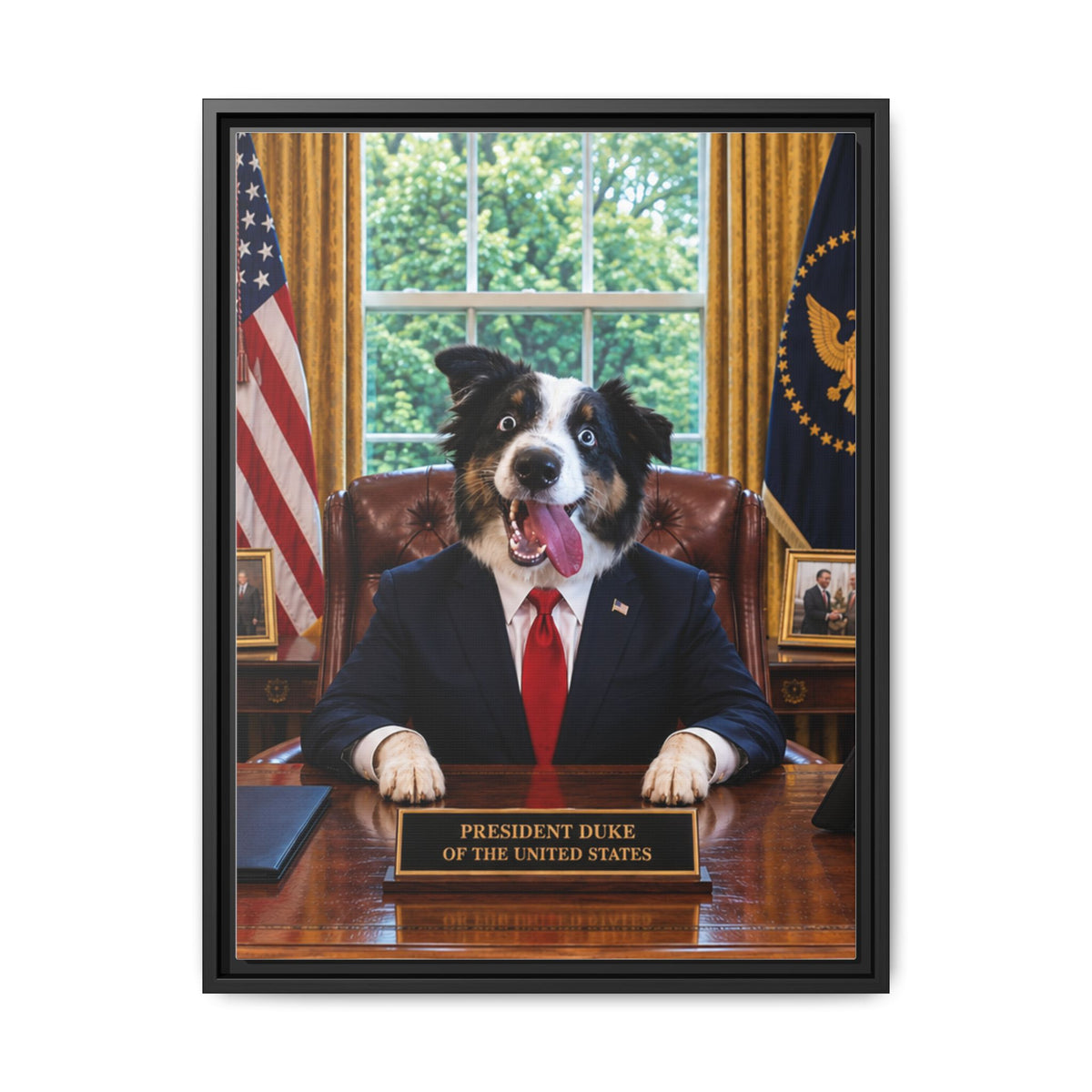 President Custom Pet Framed Canvas