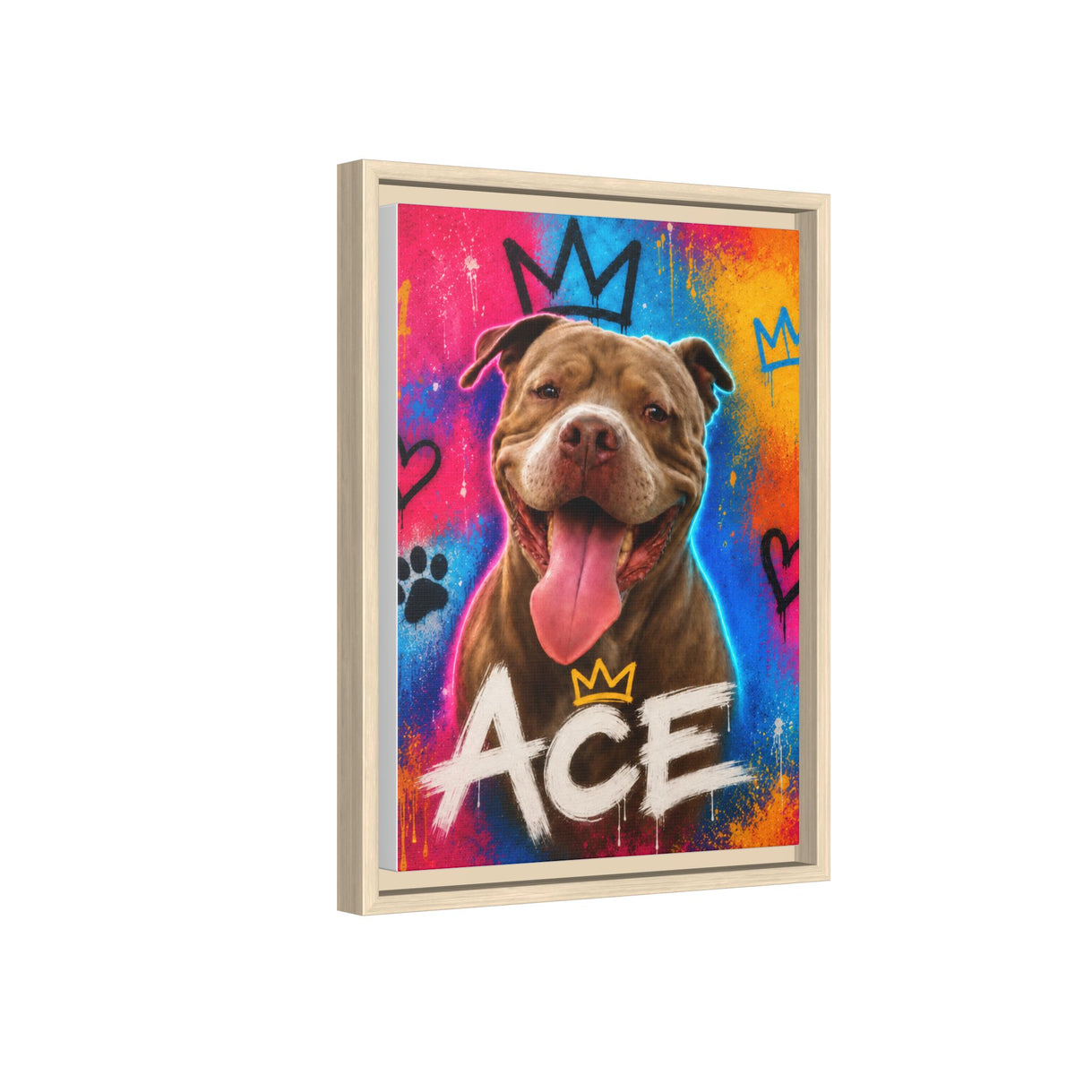 Street Art Custom Pet Framed Canvas