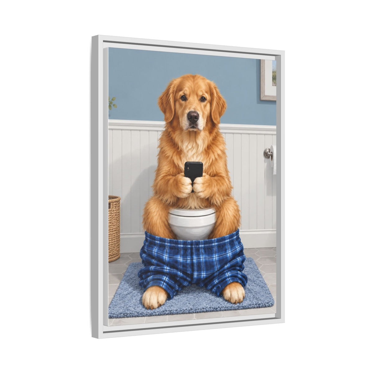 Sit & Scroll Custom Pet Framed Canvas
