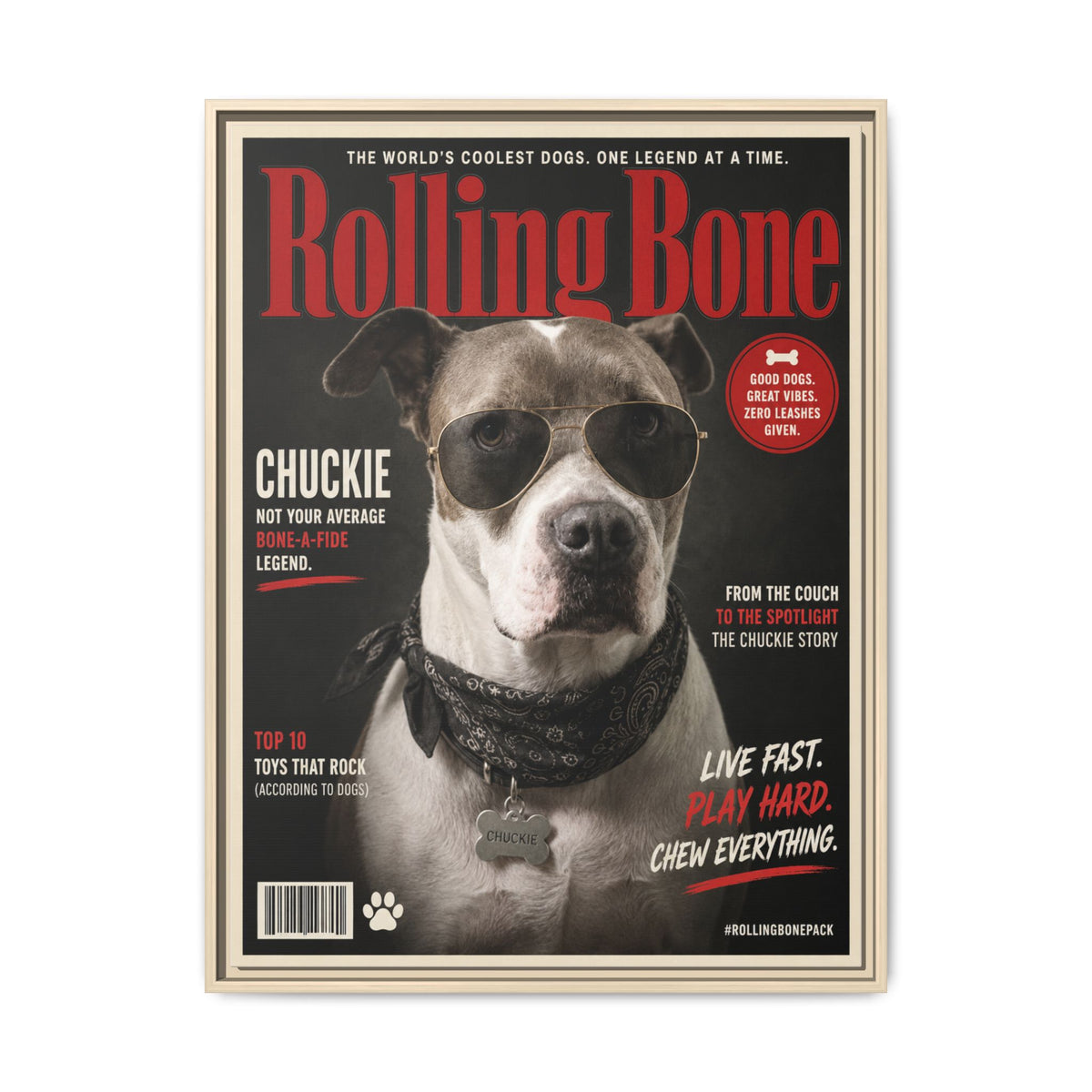 Rolling Bone Magazine Custom Pet Framed Canvas