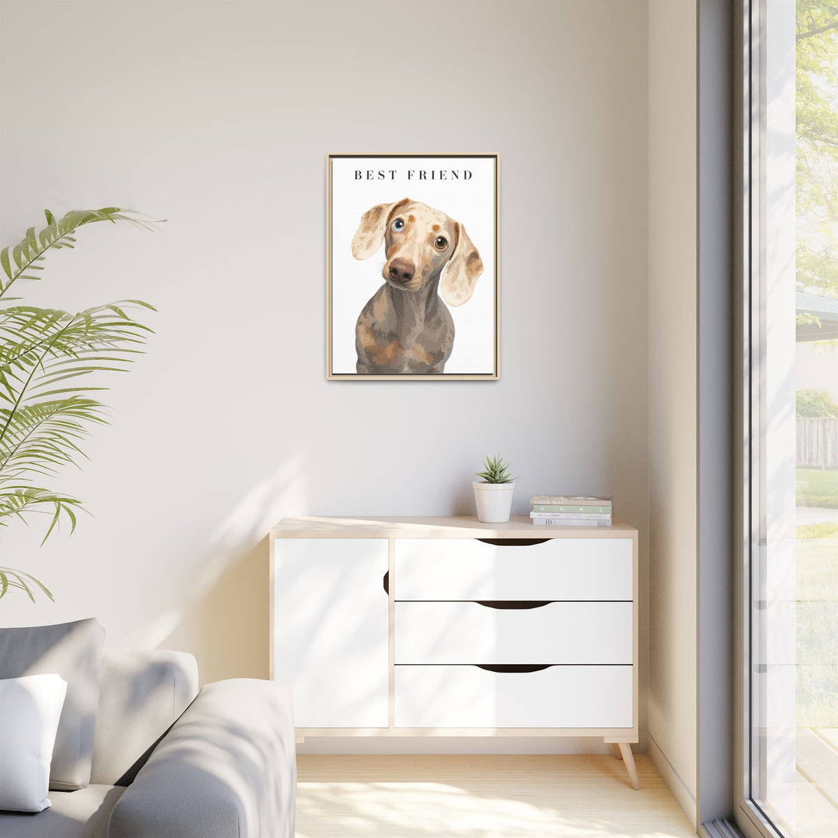 Modern Portrait Custom Pet Framed Canvas