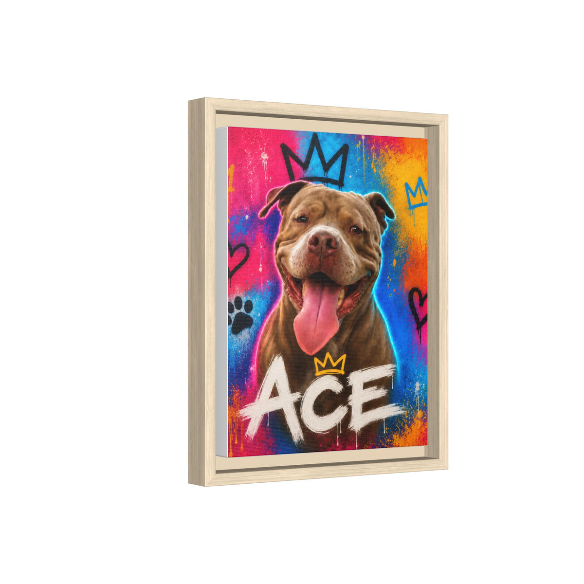 Street Art Custom Pet Framed Canvas