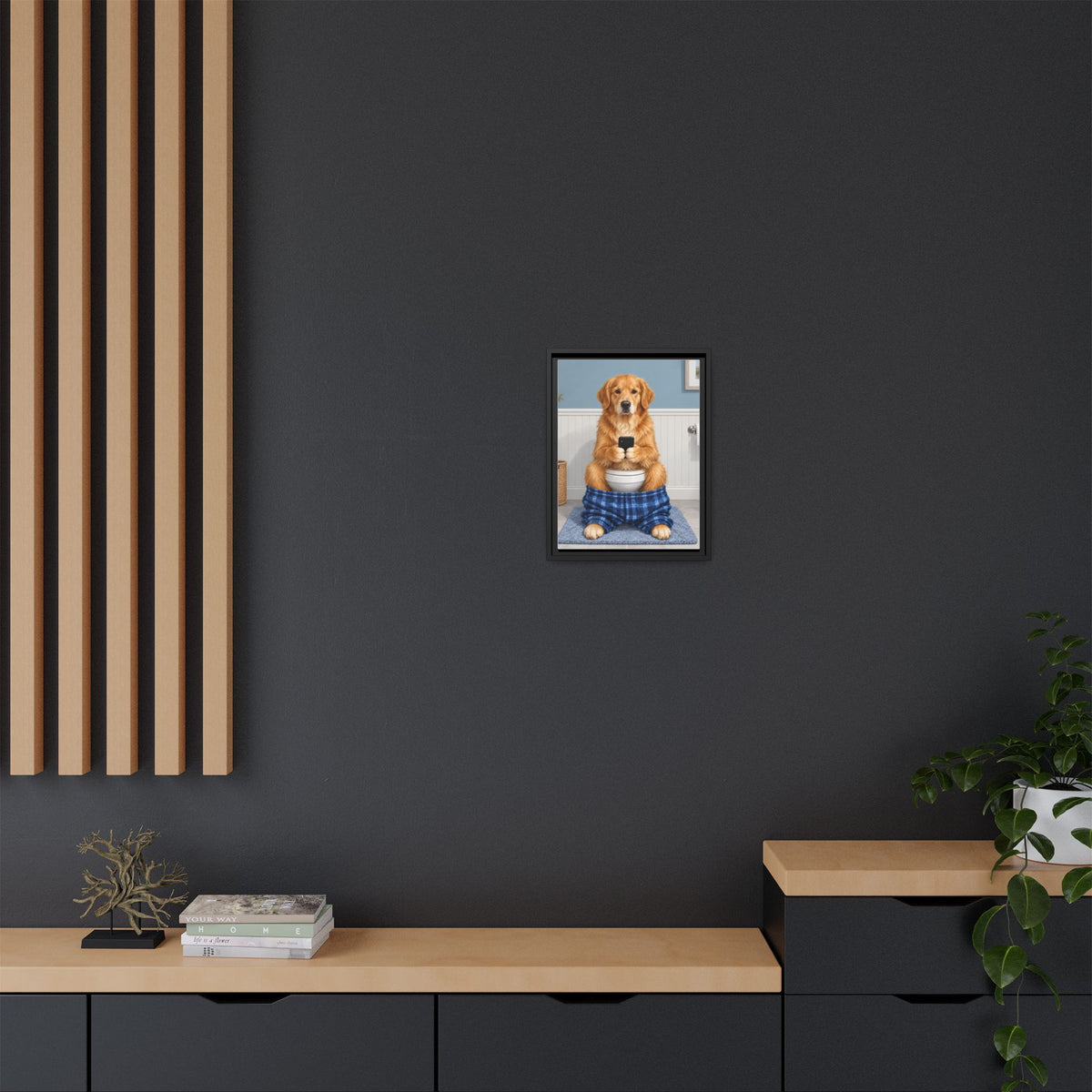 Sit & Scroll Custom Pet Framed Canvas