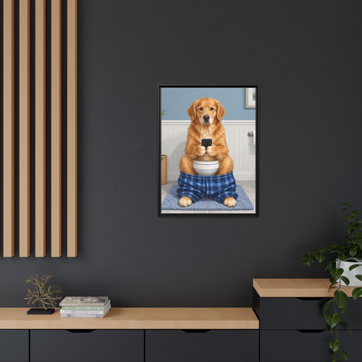 Sit & Scroll Custom Pet Framed Canvas