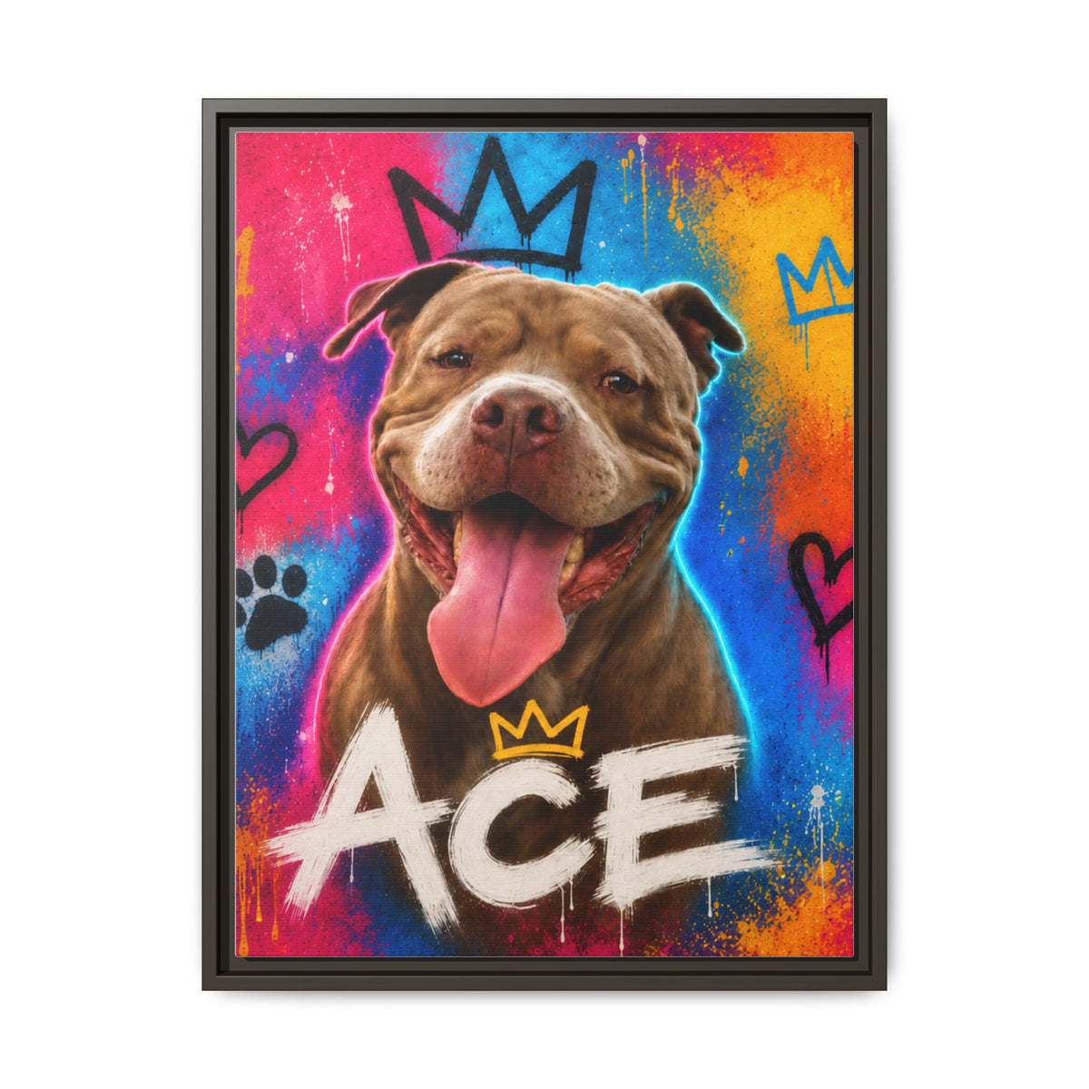 Street Art Custom Pet Framed Canvas