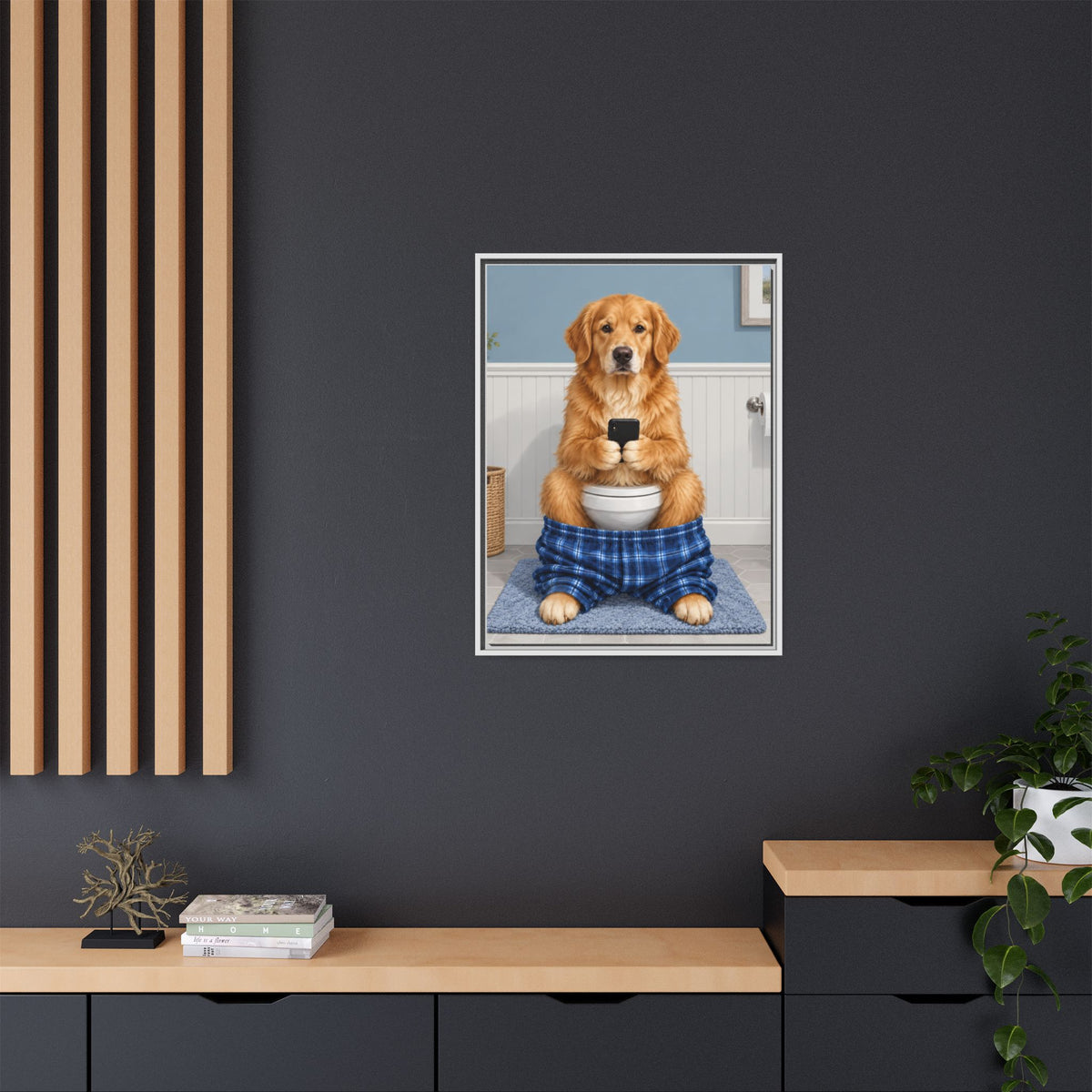 Sit & Scroll Custom Pet Framed Canvas