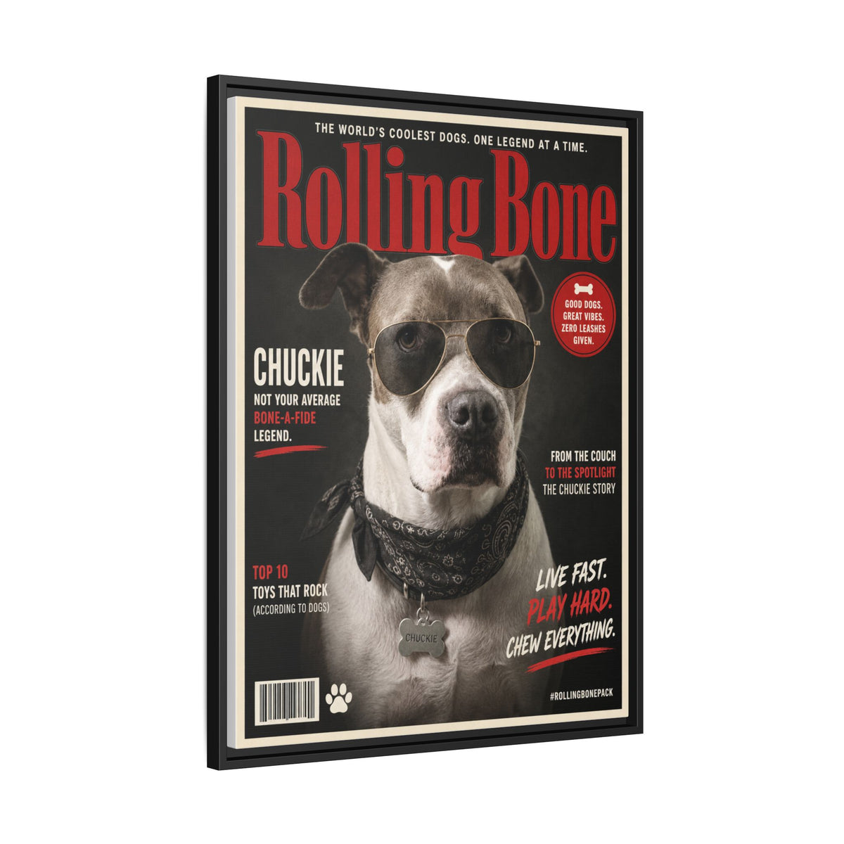 Rolling Bone Magazine Custom Pet Framed Canvas