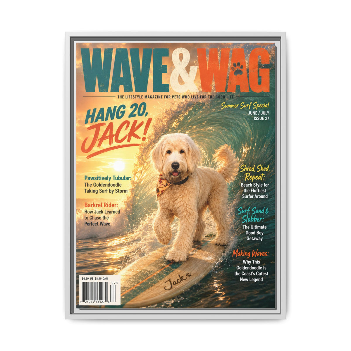 Wave & Wag Custom Pet Framed Canvas