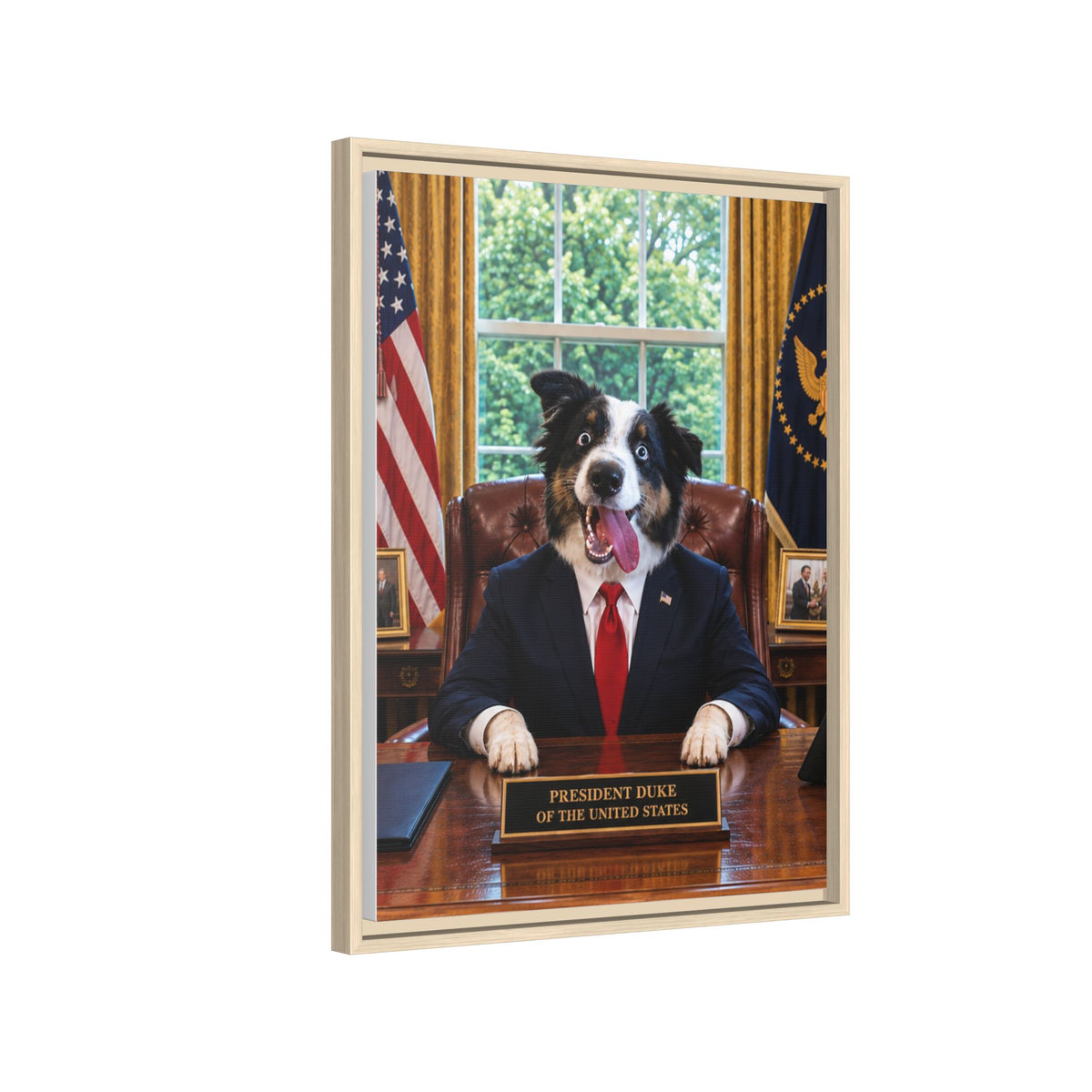President Custom Pet Framed Canvas