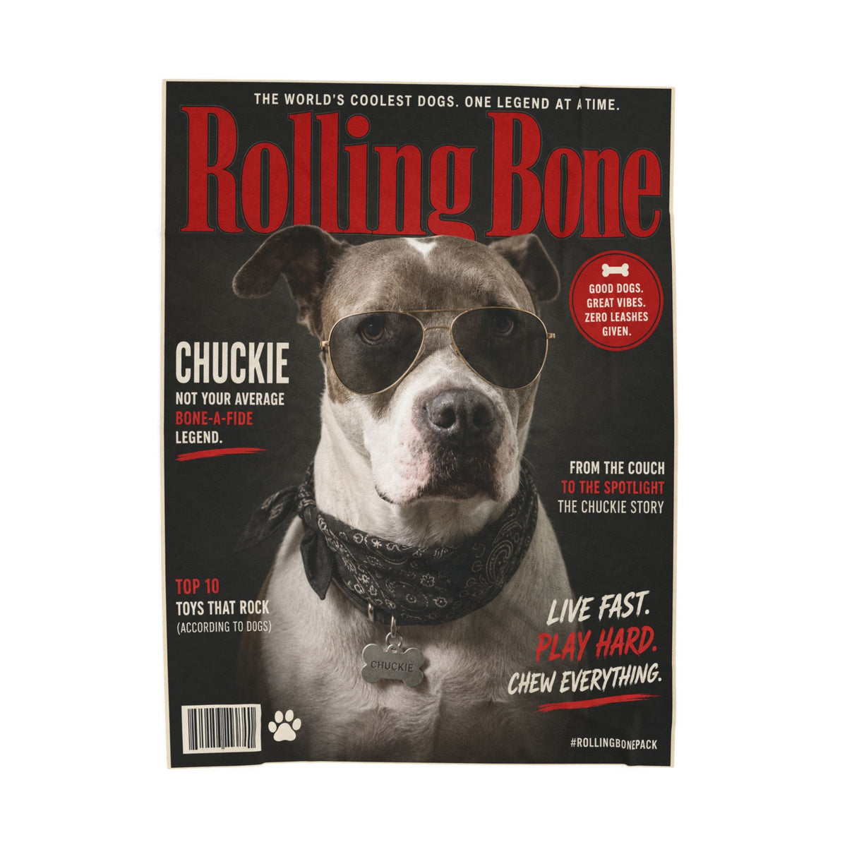 Rolling Bone Magazine Custom Pet Blanket