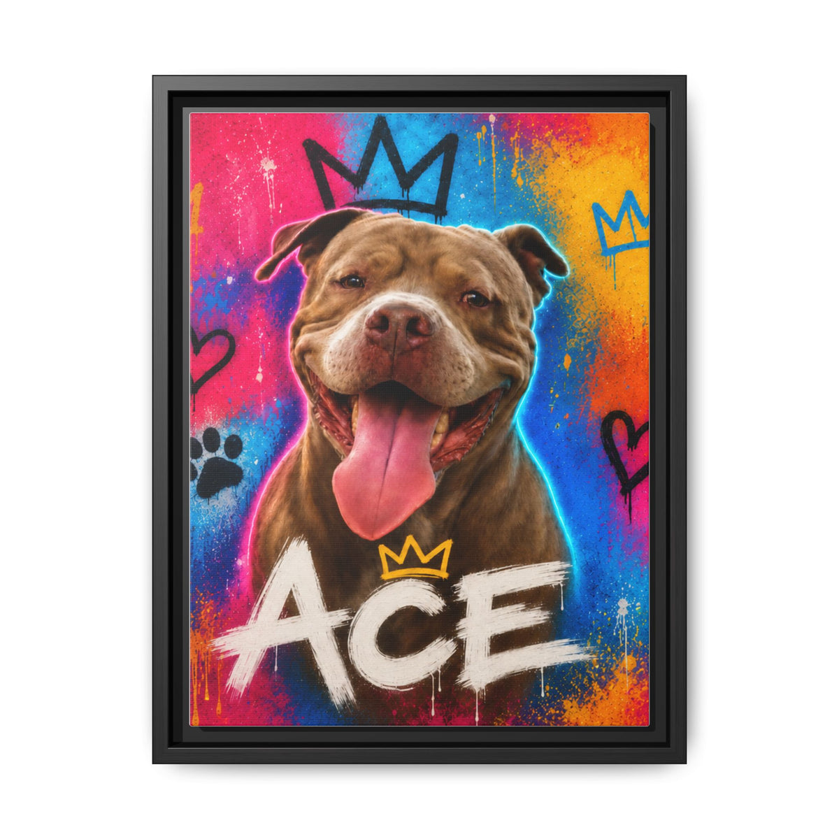 Street Art Custom Pet Framed Canvas