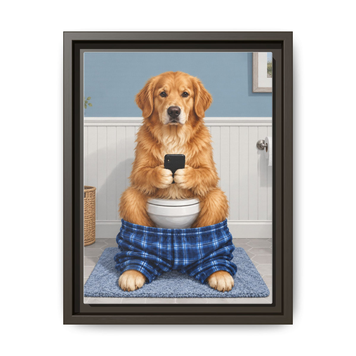 Sit & Scroll Custom Pet Framed Canvas