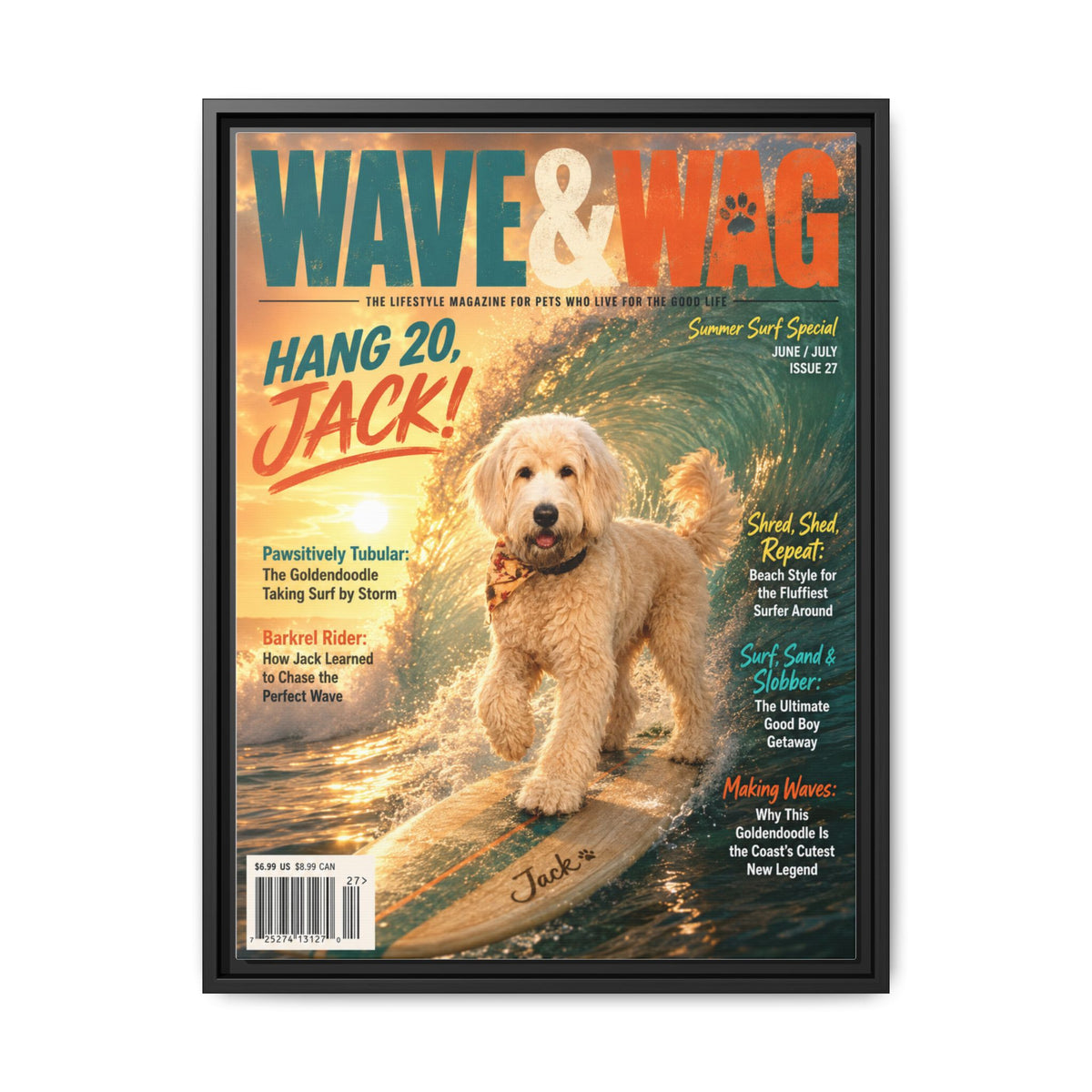 Wave & Wag Custom Pet Framed Canvas