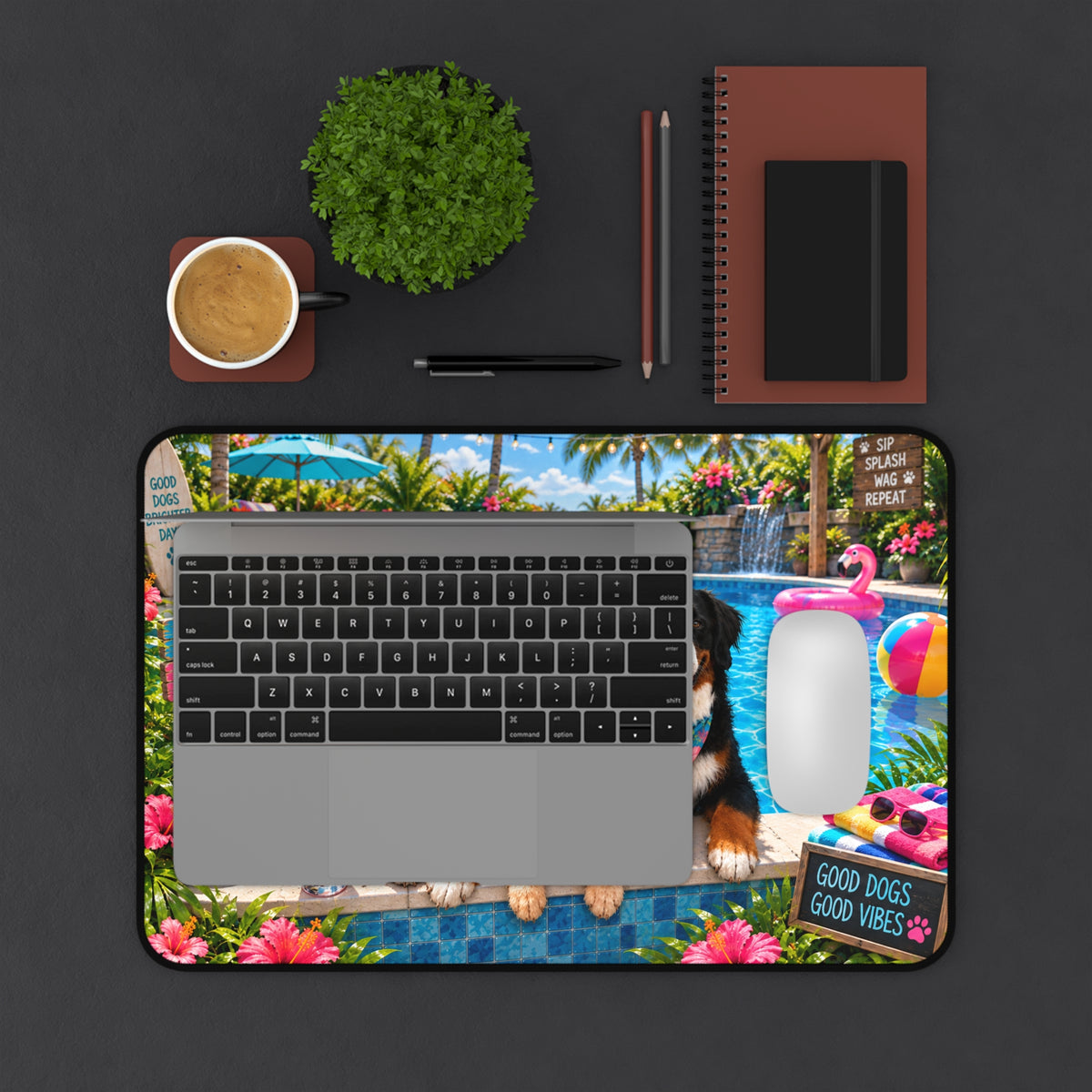 Pool Pawty Custom Pet Desk Mat