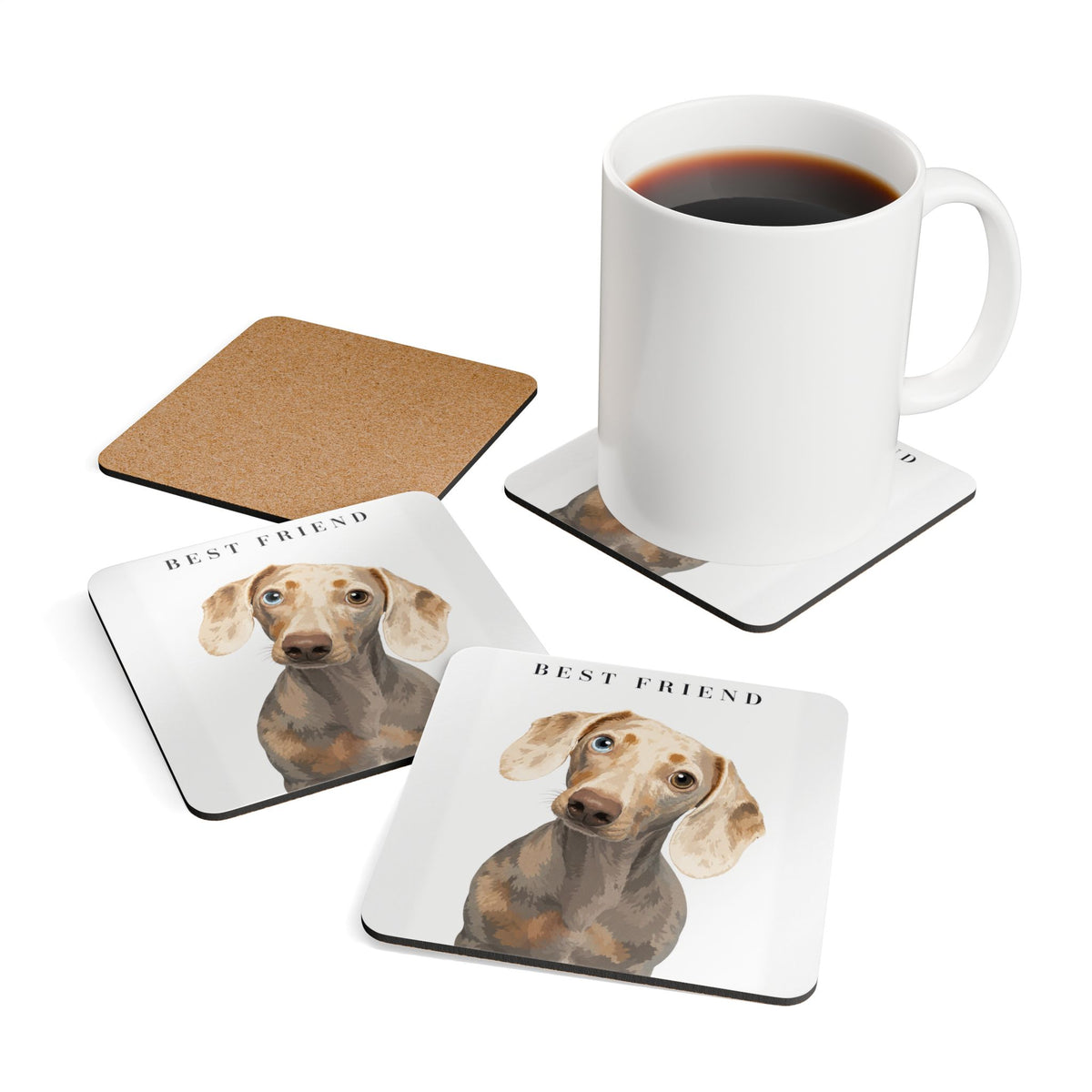 Modern Portrait Custom Pet Coasters