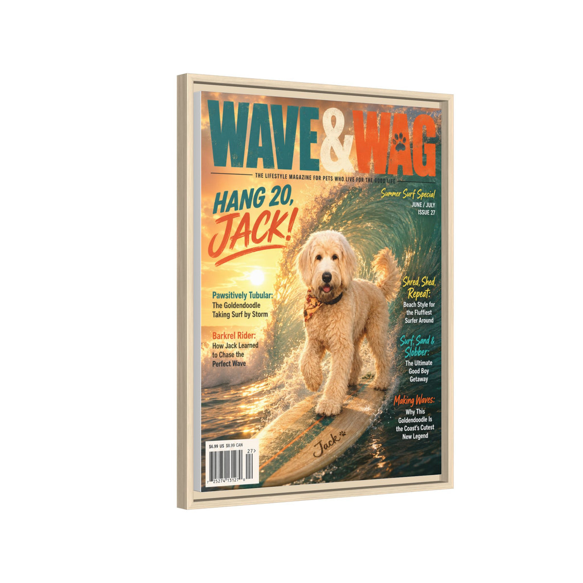 Wave & Wag Custom Pet Framed Canvas