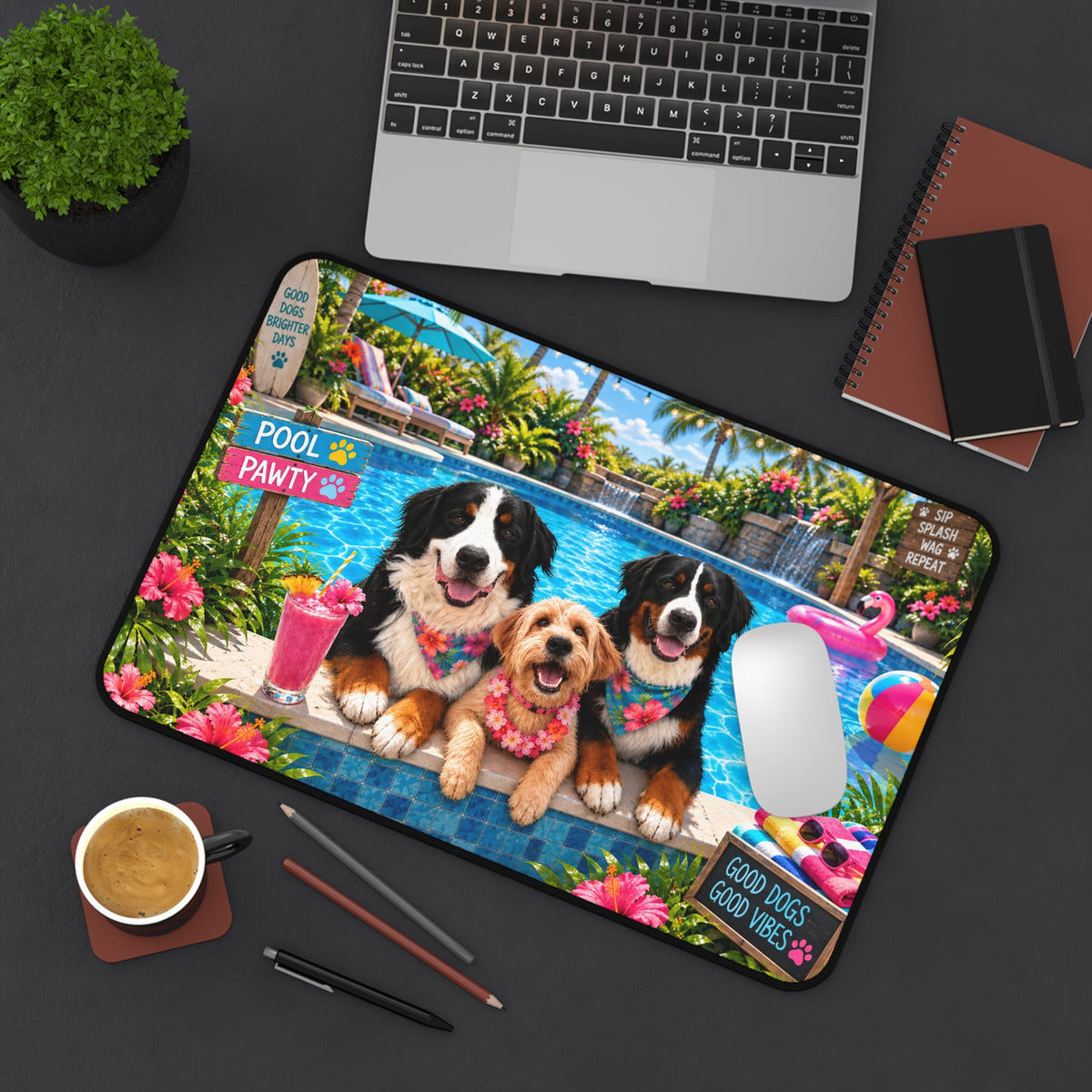 Pool Pawty Custom Pet Desk Mat