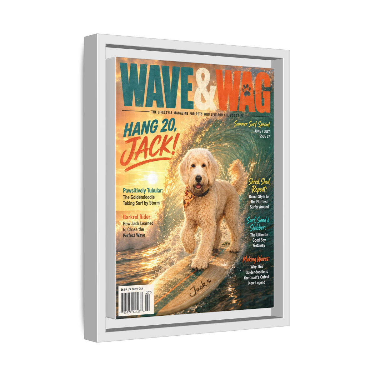 Wave & Wag Custom Pet Framed Canvas