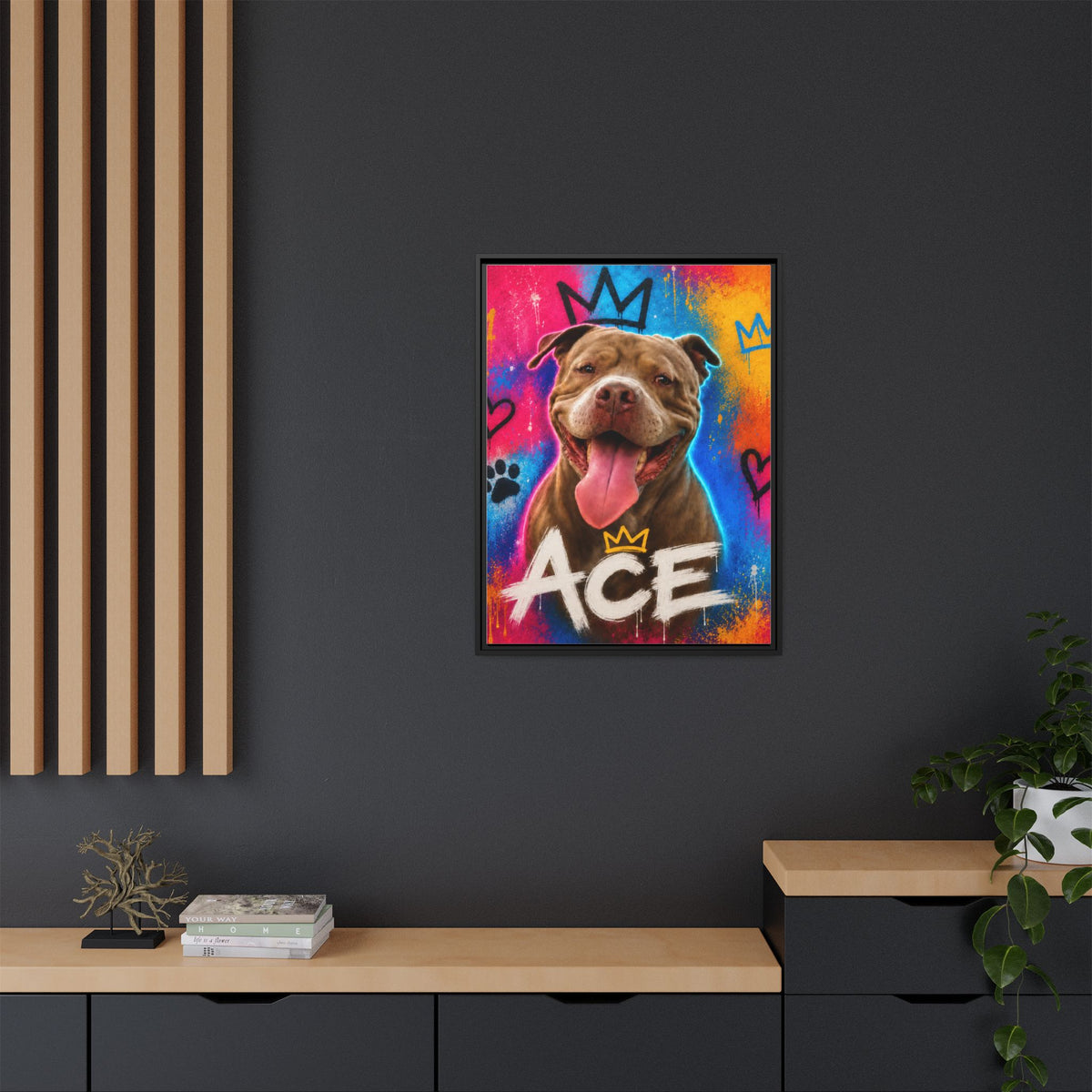 Street Art Custom Pet Framed Canvas