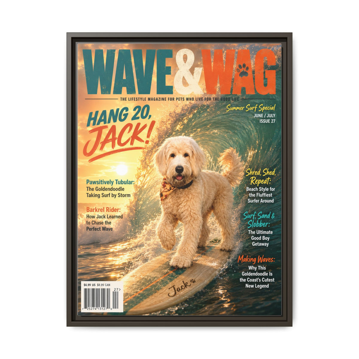 Wave & Wag Custom Pet Framed Canvas
