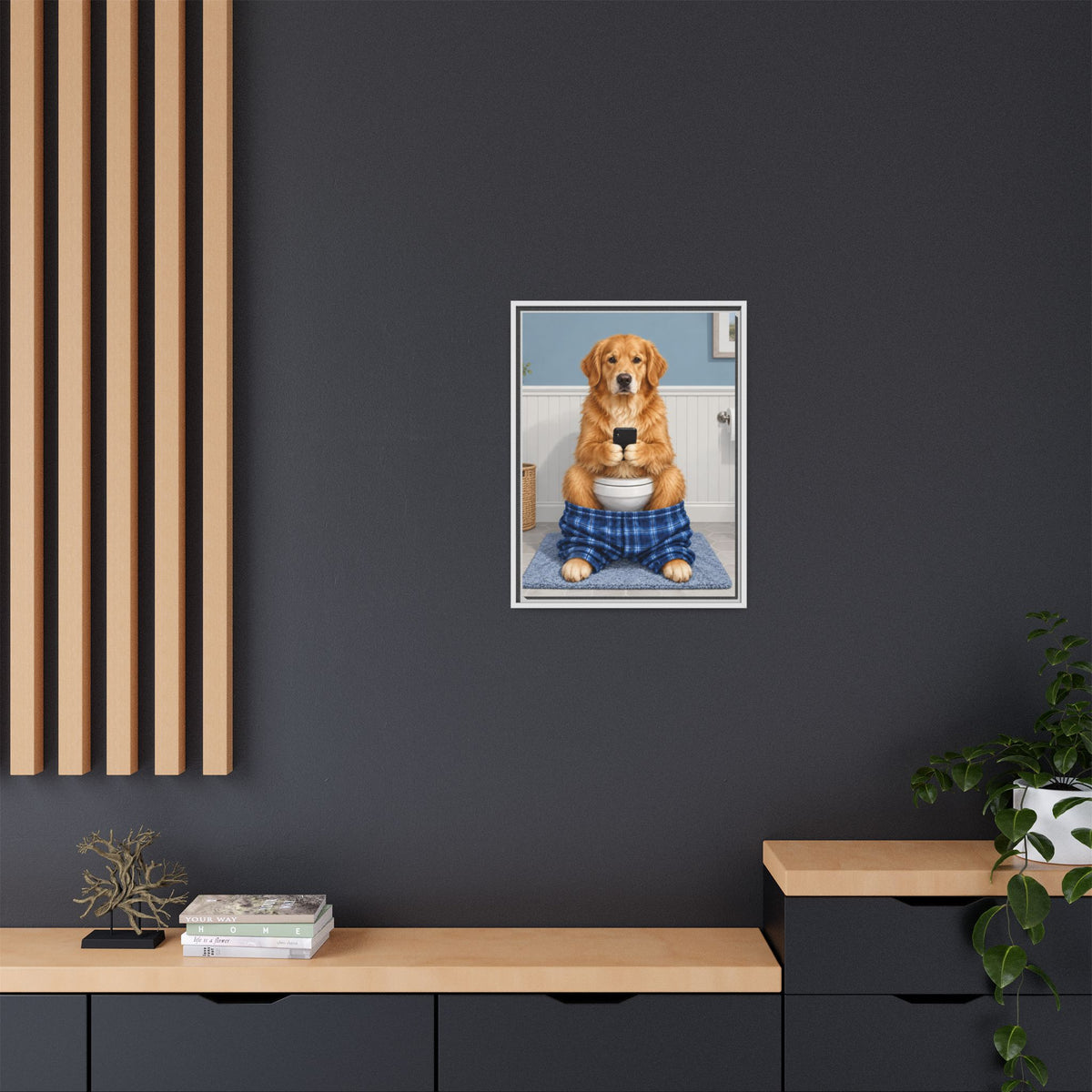 Sit & Scroll Custom Pet Framed Canvas