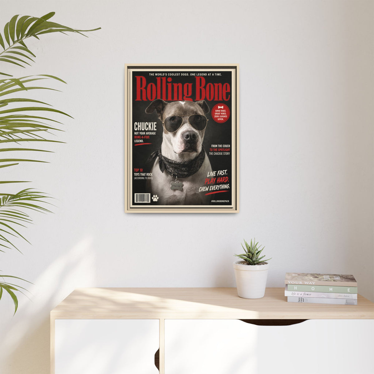 Rolling Bone Magazine Custom Pet Framed Canvas