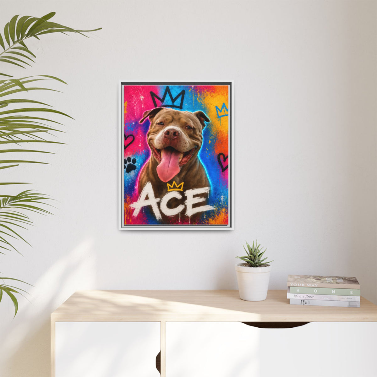 Street Art Custom Pet Framed Canvas