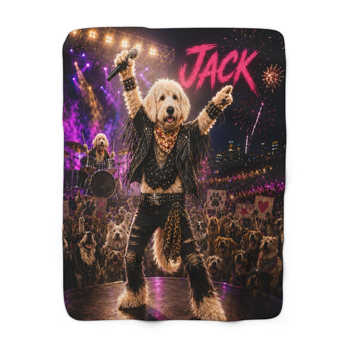 Rockstar Custom Pet Sherpa Blanket