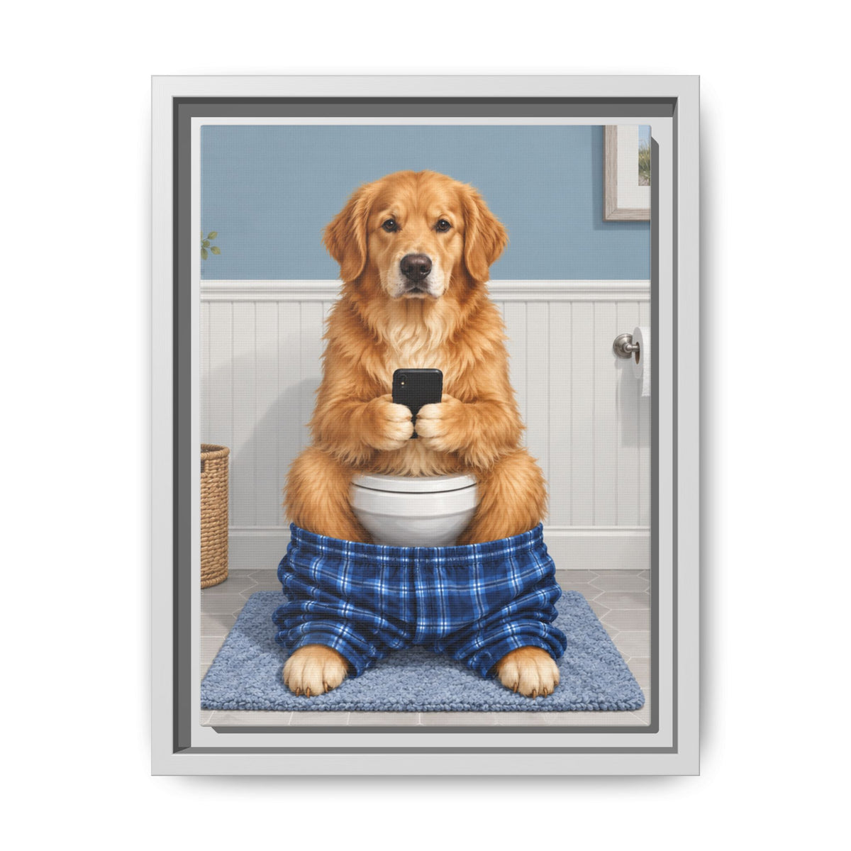Sit & Scroll Custom Pet Framed Canvas