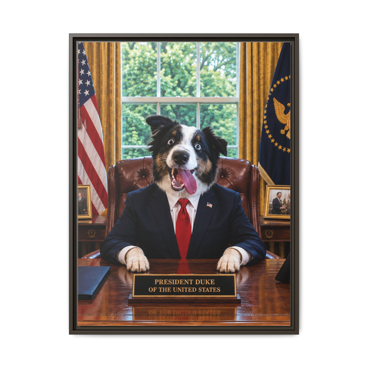 President Custom Pet Framed Canvas