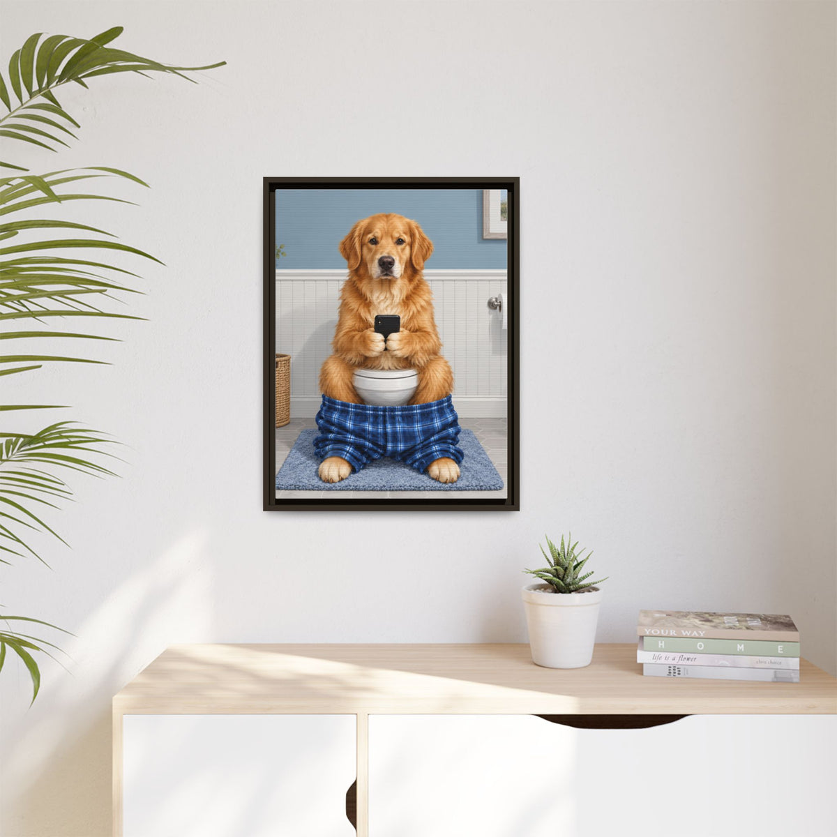 Sit & Scroll Custom Pet Framed Canvas
