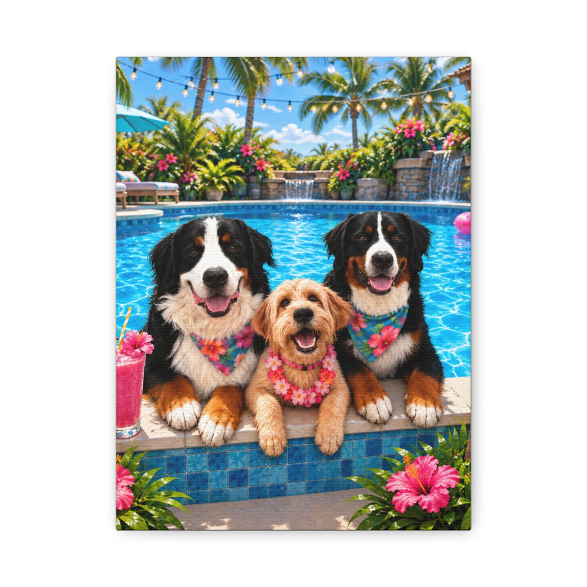 Pool Pawty Custom Pet Canvas
