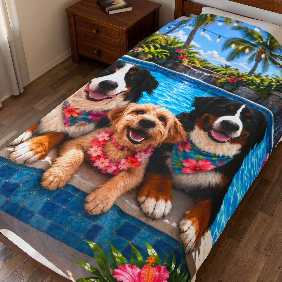 Pool Pawty Custom Pet Blanket